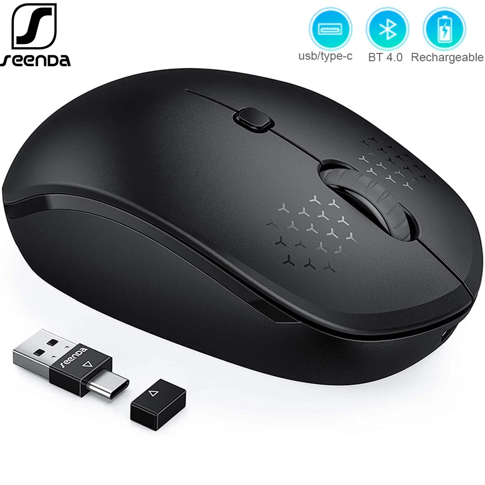 Seenda Bluetooth Rechargeable Wireless Mouse Slient Click 2400 Dpi Type C Usb Mouse For Laptop Ipad Computer Mause Ergonomics Mice Aliexpress