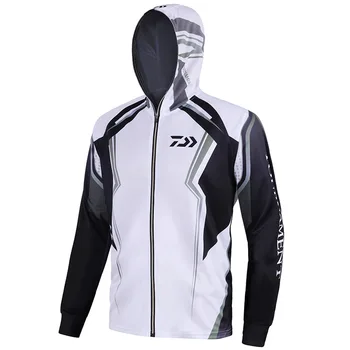 

2019 DAIWA Fishing Shirts Quick Dry Breathable Quick Dry Fishing Clothing Men Outdoor Sport Hooded Cycling Fishing Clothes