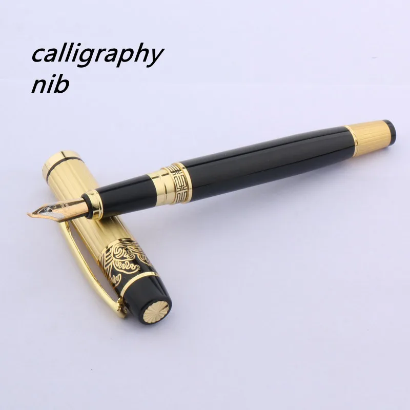 HERO 901 Medium Nib Fountain Pen Luxury Black & Gold Stainless New 