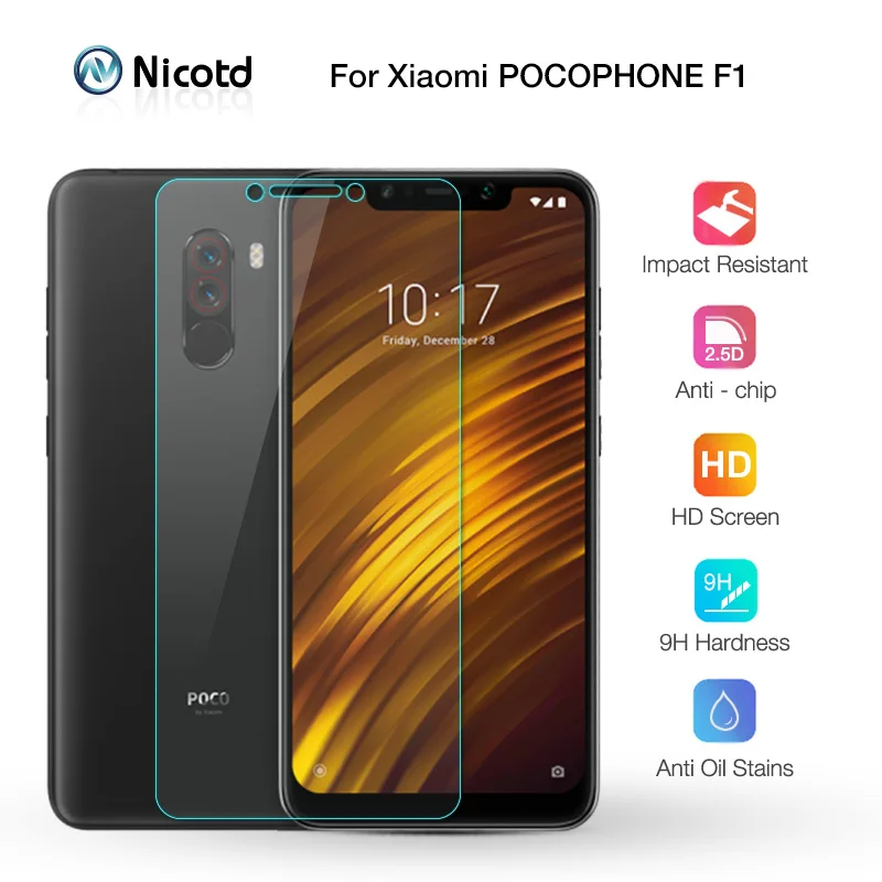 Закаленное стекло Nicotd 9h для Xiaomi POCOPHONE F1 на POCO Защитное экрана Защитная пленка