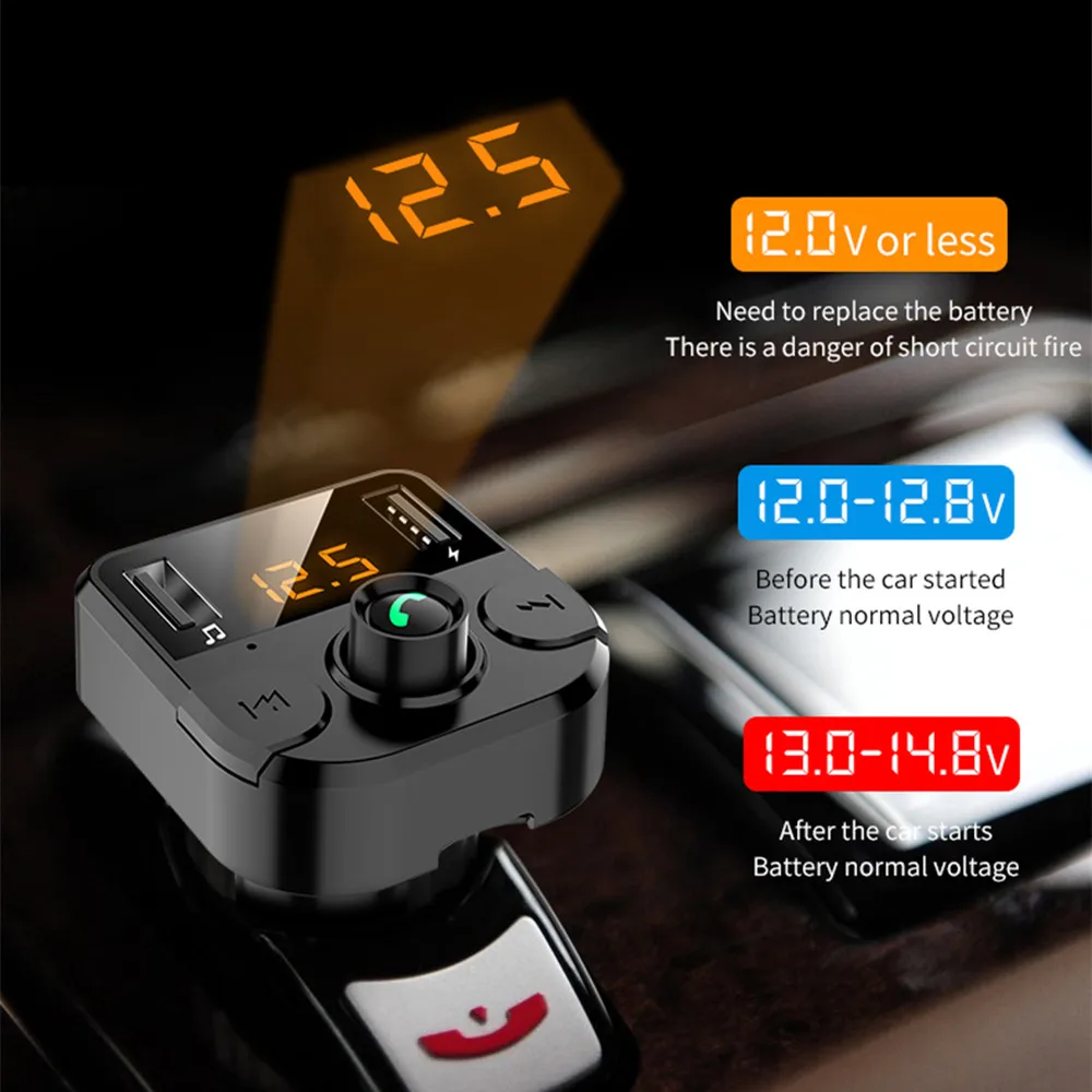 USB зарядное устройство 3.1A автомобильный комплект Bluetooth 5 0 громкой связи