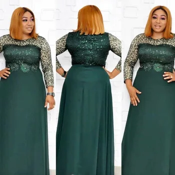 

Plus Size Elegant Forman Evening Party Dress Sequined Ankara Dresses Women African Maxi Dress Lace Vestido De Festa Africa Dress