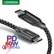 Ugreen PD 60 USB C к USB C 3,1 кабель для samsung Galaxy S10 S9 3A быстрое зарядное устройство кабель для передачи данных для Macbook