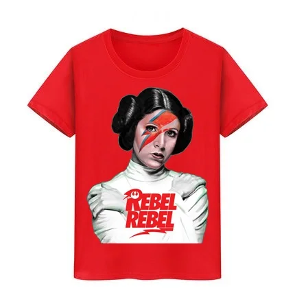 Детская футболка со Звездными войнами Leia Rebel футболка йода Дарт Вейдер хлопковые футболки для мальчиков и девочек с Дэвидом Боуи джедаем топы, футболки для детей - Цвет: Красный