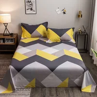 WOSTAR Geometry printed flat bed sheet set couple 2 people super cozy luxury double bed bedsheet single double queen king size 1
