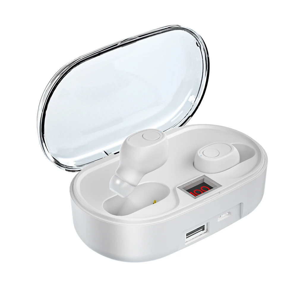 SENBONO H1 Tws Беспроводные Bluetooth 5,0 наушники мини наушники с микрофоном зарядная коробка спортивная Гарнитура для смартфона - Цвет: White
