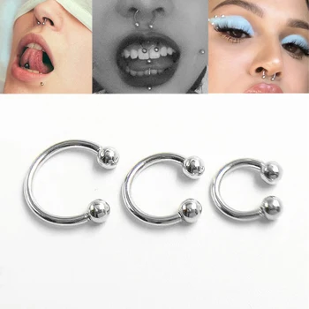 

5pcs/lot 925 sterling silver Horseshoe Circular Ring Labret Nipple Hoops Nose Eyebrow fashion Jewelry