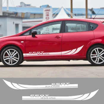 

2pcs Car Sticker Side Stripe Vinyl Film Auto DIY Decoration Decals Tuning For Seat Leon Ibiza Tarraco Ateca Exeo Car Accessories