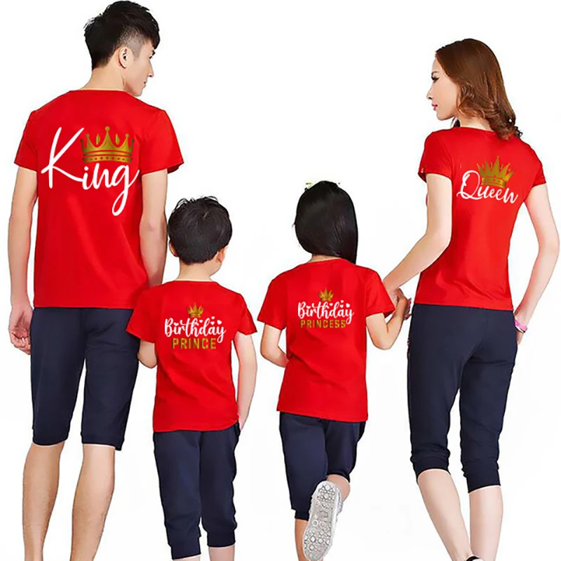Family Matching Clothes King Queen Prince Princess Fashion  Family Look Shirt Set Mother Dad Daughter Kid Family Matching Outfit