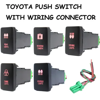 

12V Rear Lights/Reverse Camera/Driving Lights Push Button Switch Red Lights for Toyota Hilux Prado Highlander Landcruiser RAV4