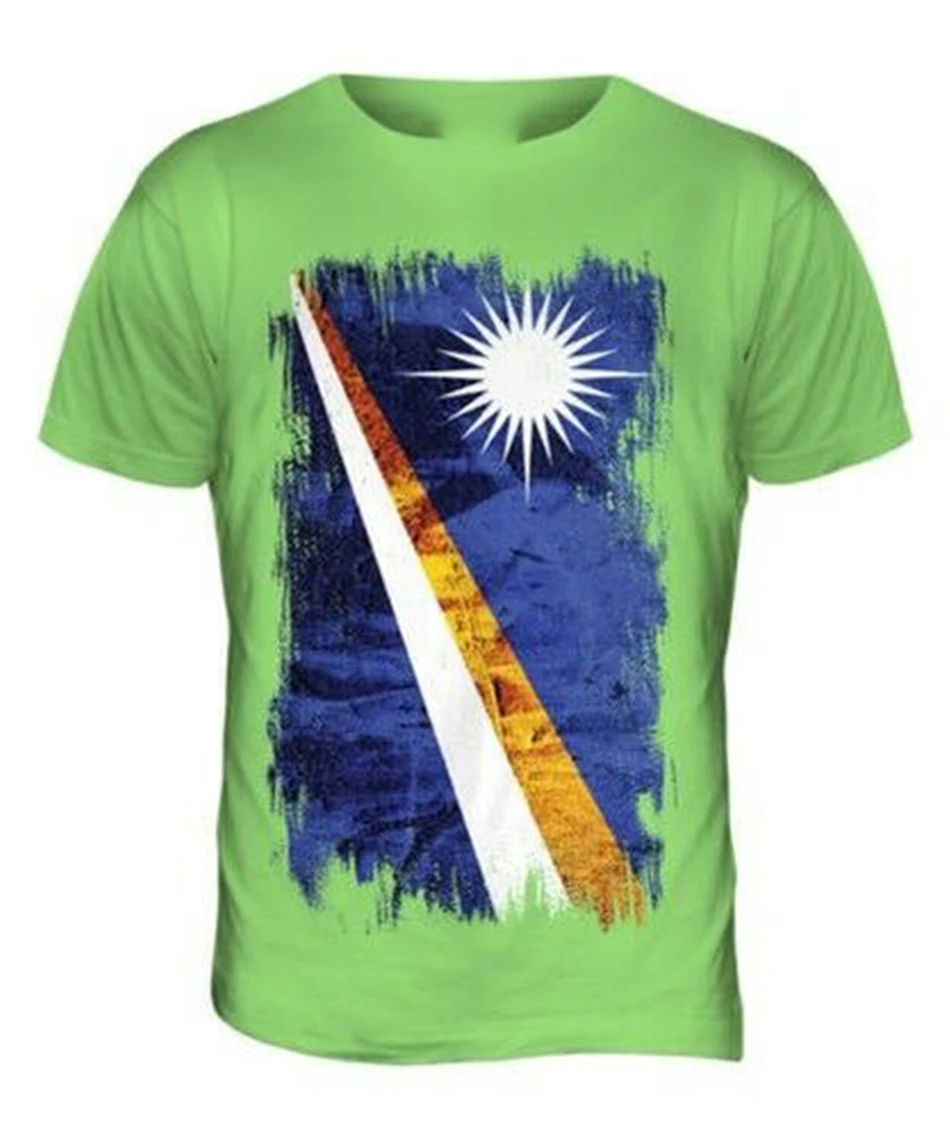 Мужская футболка с флагом Маршалловы Острова гранж топ рубашка из Джерси подарок