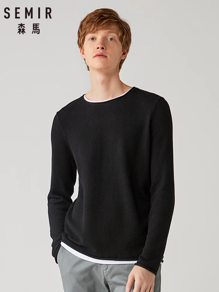 Semir трикотаж для мужчин 2019 новый осенний джемпер Круглый воротник мужские