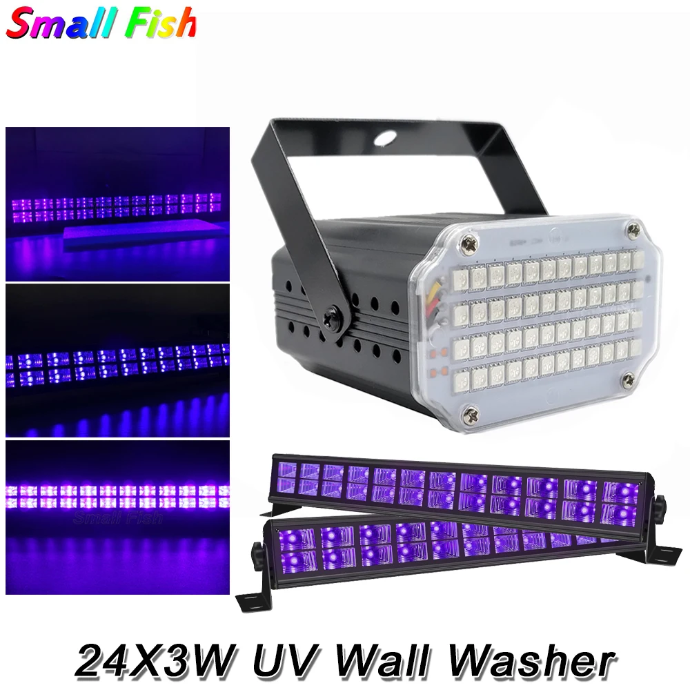 24X3W LED UV Wall Washer Light Remote Control Stage Disco Effect Light Christmas Party DJ Indoor Wash Light For Club Bar Wedding wireless remote control led par 9x10w rgbw 4in1 led wash light stage dj party uplighting no noise remote control night lights