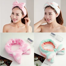 1 шт., головная лента с бантом в полоску для девочек, мягкая теплая повязка на голову для лица, эластичная банная маска, повязка на голову, инструменты для макияжа