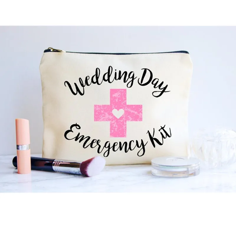 

customize name bride makeup bag wedding day Cosmetic bags team bride make up bags emergency kit bag unique gift for bachelorette