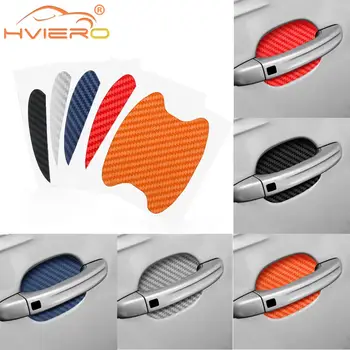 

4X Car Door Sticker Carbon Fiber Scratches Resistant Cover Auto Handle Protection Film Exterior Styling Accessories Car-styling