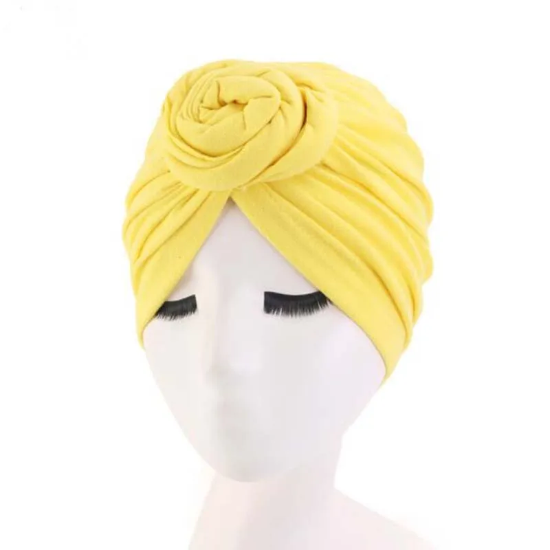 Европа Америка поп пончики Skullies Beanies весна осень бренд помпон тюрбан хлопковые шапки для женщин мяч шапочка для химиотерапии - Цвет: Цвет: желтый