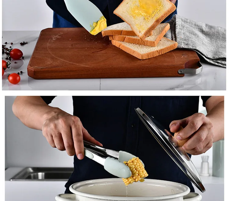 Силиконовые кухонные инструменты Наборы для приготовления пищи ложка для супа лопатка Черпак с деревянной ручкой термостойкие кухонные принадлежности аксессуары