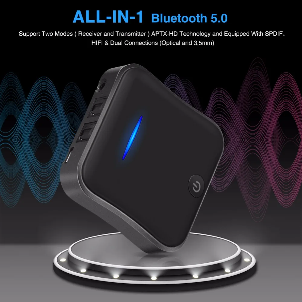  Trasmettitore Bluetooth 5.0 Aptx Hd Adattatore 3.5 Mm/Spdif/Digitale Ottico Toslink per Altoparlant