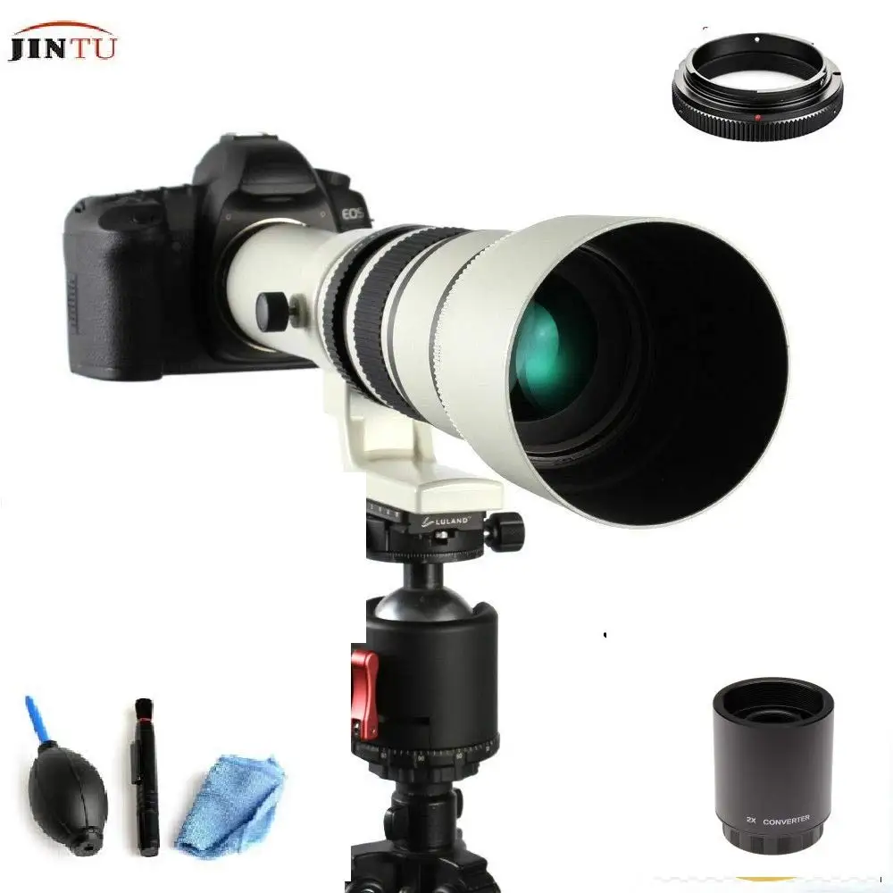 Jintu 500mm/1000mm f8.0 lente espelho telefoto para câmeras canon ef eos dslr