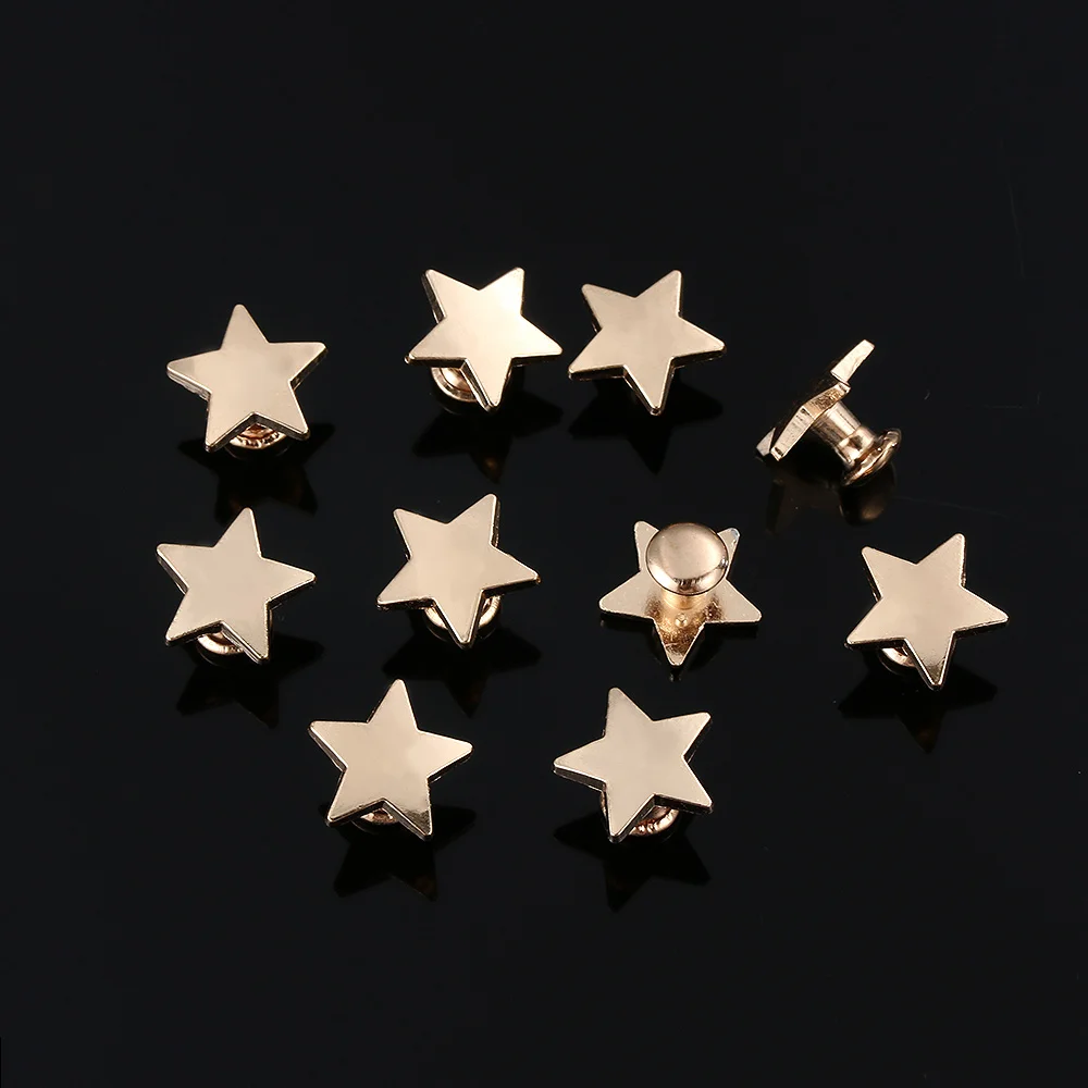 10 комплектов(20 шт) 9 мм 12 мм звезды заклепки DIY сумка для одежды обувь ремесла украшения поставки швейная дрель для ногтей пуговица с американским флагом Декор Горячий