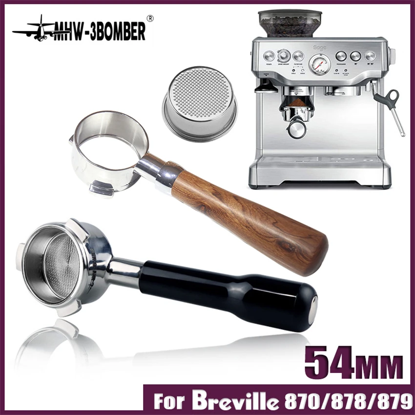 54MM-Coffee-Bottomless-Portafilter-For-Breville870-875-808-Filter-Stainless-Steel-Replacement-Filter-Basket-Coffee-Accessories