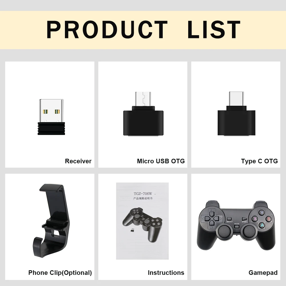 Wireless Gamepad For Android Phone/PC/PS3/TV Box Joystick 2.4G USB Joypad PC Game Controller For Xiaomi Smart Phone