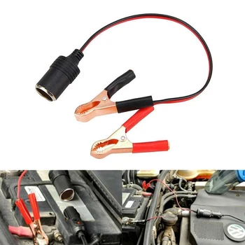 

12V Plug Battery Adapter Red+Black Color Alligator Clip Wiring Copper Plated Insulated Car Battery Clips Alligator Clamps