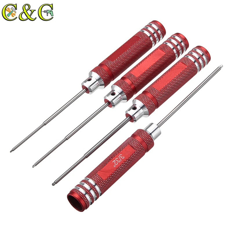 4 шт RC инструментов шестигранный 1,27/1,56/2/2,4mm HSS шар Отвертки Набор инструментов красный набор инструментов для ремонта автомобилей, вертолет игрушки