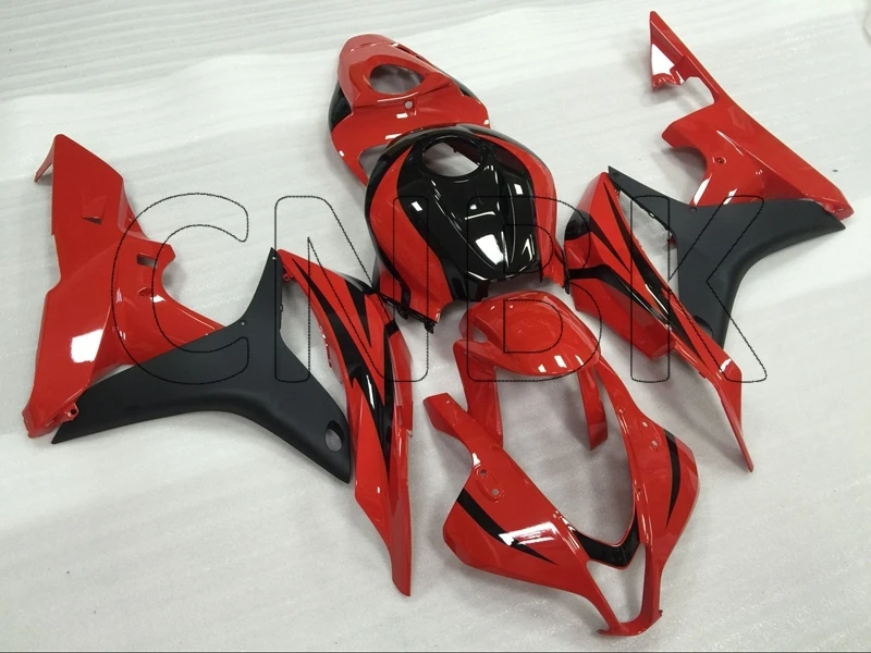 INJECTION mold Для Honda CBR600RR 08 набор для всего тела CBR600 RR 2007 Красный Черный Abs обтекатель для Honda CBR600RR 2007-2008 Пластиковые обтекатели - Цвет: INJECTION mold