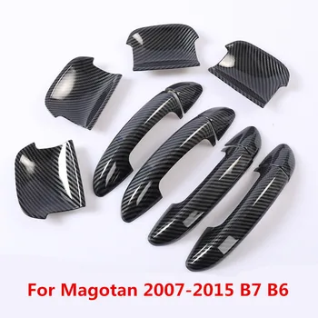 

Carbon Fiber Printed Exterior Car Door Handle Cover Bowls Sticker Moulding Trim for Volkswagen Magotan B7 B6 2007-2015
