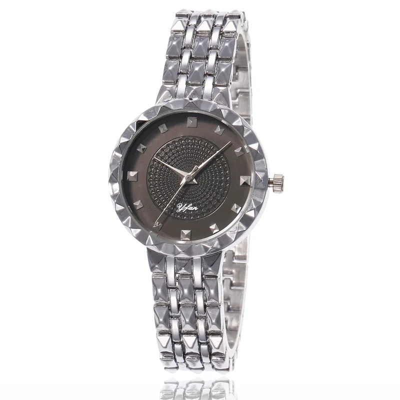 Часы наручные женские кварцевые модные роскошные с браслетом из нержавеющей