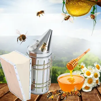 

Honhill Stainless Steel Smoker Manual Bee Transmitter Kit Beehive Smoker Hive Smoke Sprayer Stainless Steel Sliver