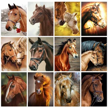 

HUACAN Diamond Painting Sets Horse Home Decoration Mosaic Animal Embroidery Handmade Gift Diamond Art