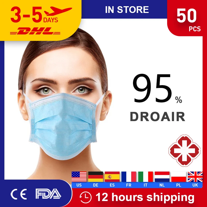

DHL Fast Delivery Anti-Pollution 3 Layers Mask dust protection Face Masks Disposable Dust Filter Safety Mask Earloop Face Masks