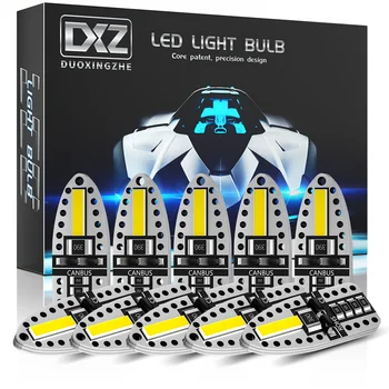 

DXZ 10PCS T10 LED W5W Bulbs Canbus 168 194 6000K White for Car Interior Dome Map Light Parking Lights Error Free Auto Lamp 12