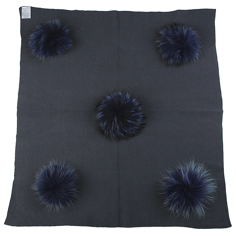 dark gray navy Charm Wood теплая шерсть на зиму для новорожденных и малышей, для пеленания Одеяло путешествия спальный Одеяло с 15 см с натуральным меховым помпоном постельные пеленки Обёрточная бумага - Цвет: dark gray navy