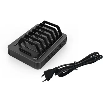 

S762 QC3.0 7 Ports Type-C Charging Station Wireless Fast Charge Dock Watch Stand Organizer for Mobile phone Smart Phones