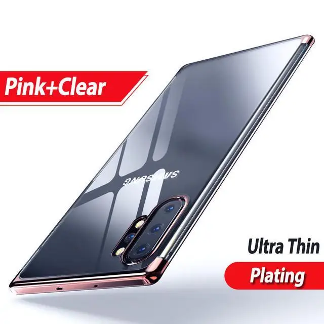 Розовый ТПУ для телефона с покрытием чехол для samsung Galaxy A80 A90 A70 A60 A50 A40 A30 A20E A10S A20S A30S A50S обратите внимание; размеры 9 и 10 Note10 Pro Прозрачный чехол для телефона - Цвет: Розовый