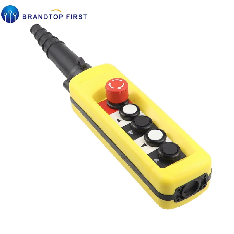 2/4/6/8 Pushbuttons Double Speed Hoist Crane Pendant Control Stations With Emergency Stop For circuits Double insulated - Цвет: 4 Pushbuttons