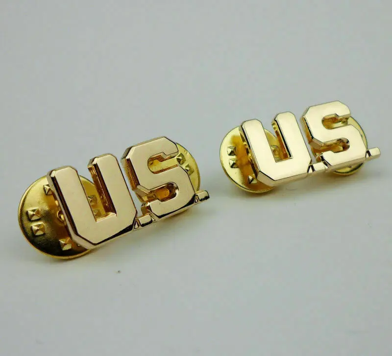 tomwang2012. WW2 US ARMY OFFICER U.S. SCREWBACK COLLAR BADGE INSIGNIA CLASSIC MILITARY PIN military lapel pin