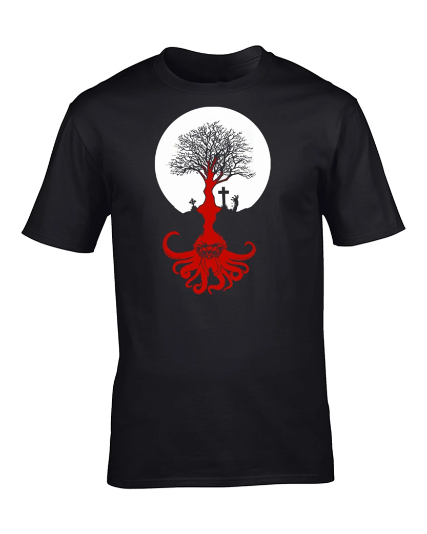 

Cthulhu Is Everywhere- H P Lovecraft Inspired Demonic Men'S T-Shirt Big Tall Tee Shirt