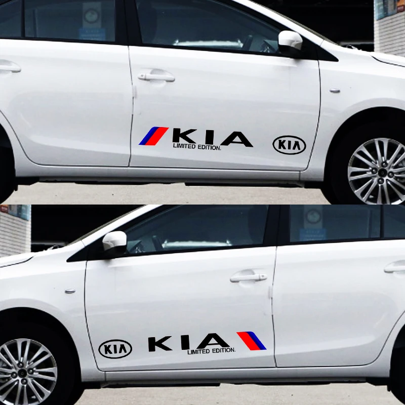 

2pcs Car Door Body Stickers for KIA K2 K3 K5 Sorento Sportage R Rio Soul Automobile Exterior Accessories Car Decal Auto Goods