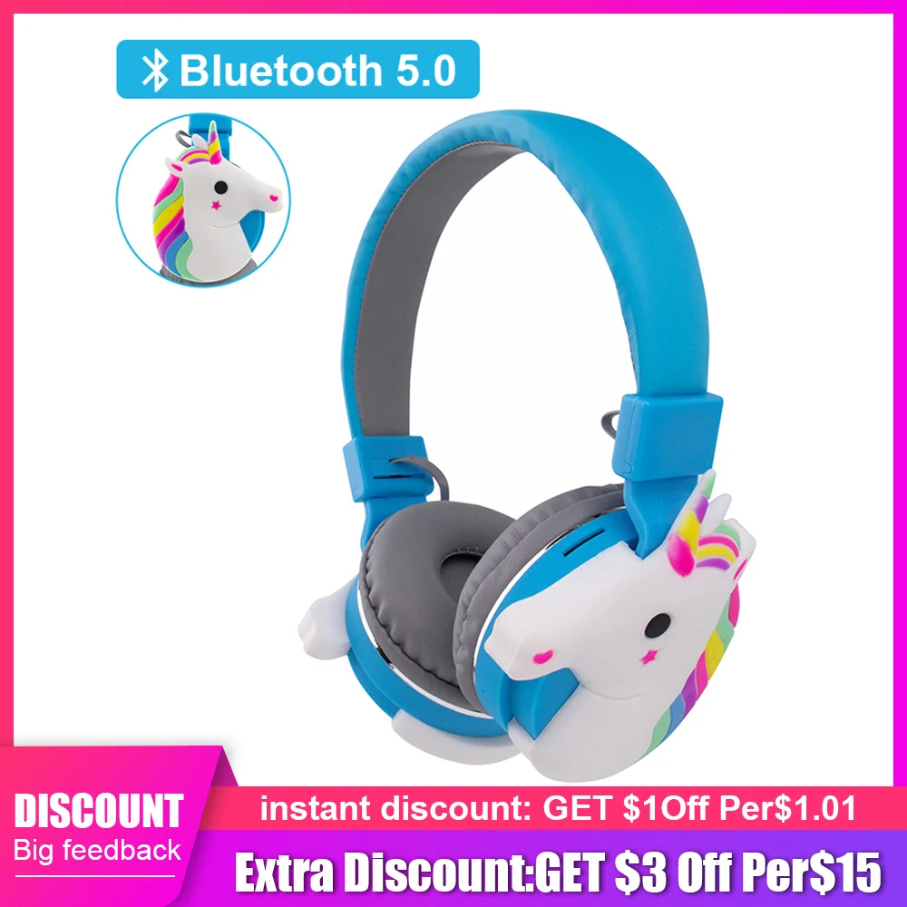 

NEW Unicorn Headset Bluetooth 5.0 Wireless Headphone with Microphone Children Gift For Mobile Phone PC audÃ­fonos inalÃ¡mbricos