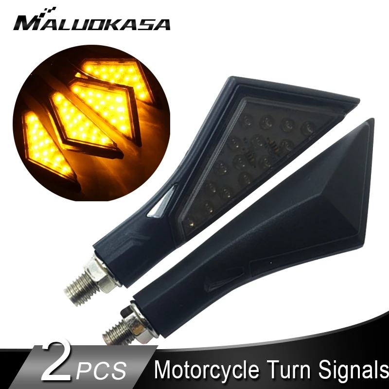 

15LED Turn Signals Motorcycle 10MM ATV Signal Blinker Indicator Motorbike Turning Flashing Light Amber 12V Tail Signal Lamp