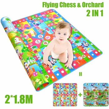 

200x180cm Baby crawling mat Double Surface Flying chess orchard Climbing Pad Childrens Play Mat Carpet for Children Game Pad