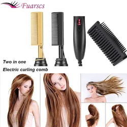 Two-In-One Electric Hair Straightener, Heated Flat Iron, Wet And Dry, Styling Tools, Electric Hair Straightener With Adju