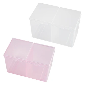 

2Pcs Clear Cotton Swab Organizer Holder Cotton Pad Storage Box Transparent Remover Paper Makeup Desktop Tool Jewelry Case Contai