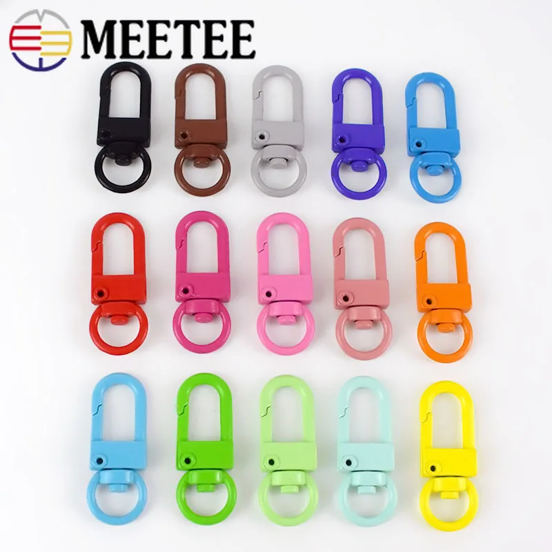

Meetee 10/30/50pcs 34*13mm Metal Spring Swivel Ring Buckles Bags Strap Key Chain Snap Clip Hook DIY Jewelry Craft Accessories