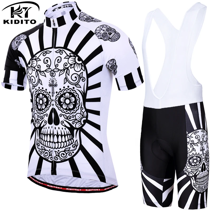 Bib Cycling Set 2 KIDITOKT/комплект Джерси с черепом для велоспорта; Забавный летний костюм для велоспорта; одежда для горного велосипеда; одежда для гонок и велоспорта; костюм - Цвет: Bib Cycling Set 2
